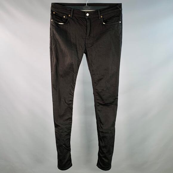 ACNE STUDIOS Size 35 Black Denim Straight Slim Five Pockets Jeans - Picture 1 of 4